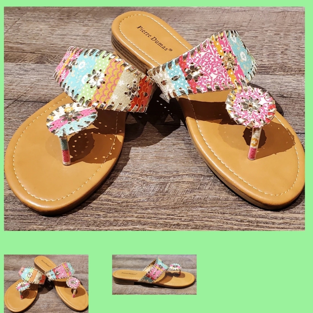 Pierre Dumas Rosetta Thong Sandals